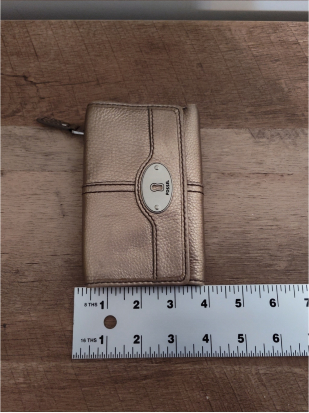 Women's Fossil Leather Wallet One Size Gold - Picture 9 of 9
